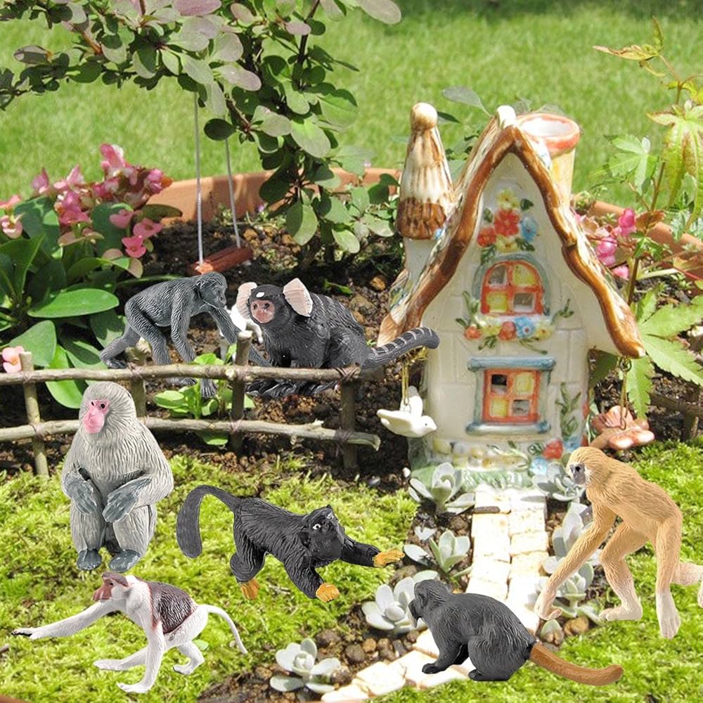 Amazon.co.jp: 10 サルとゴリラの置物 | アクションフィギュア